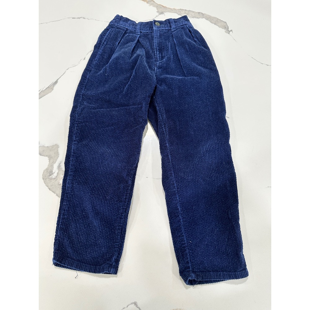 Polo Ralph Lauren Kids Navy Blue Wide Wale Corduroy Pleated‎ Pants Size 4